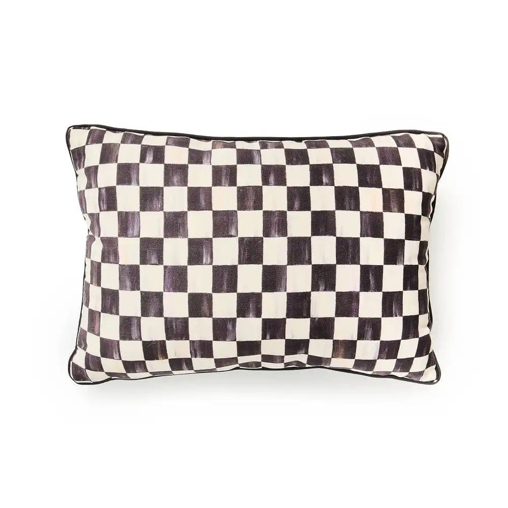 Courtly Check Printed Outdoor Lumbar Pillow