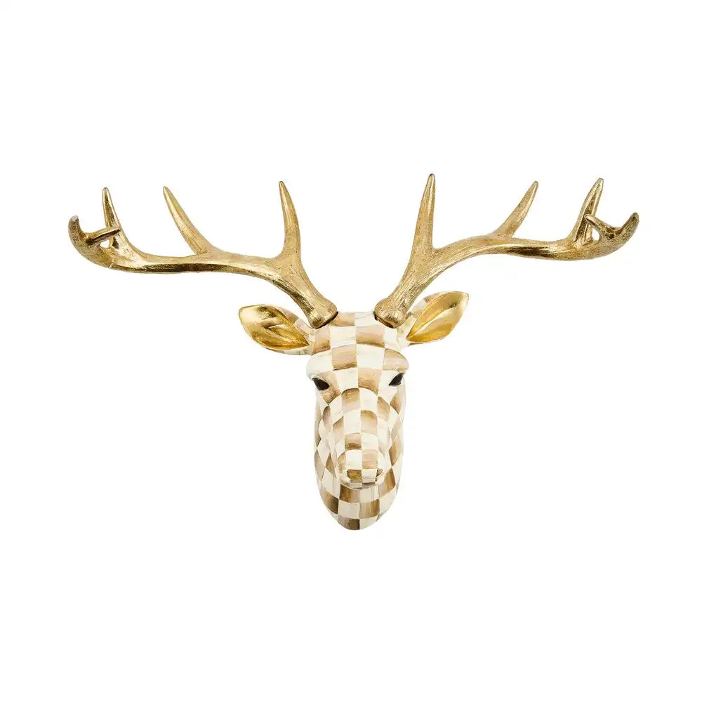 Mocha Check Small Deer Wall Decor