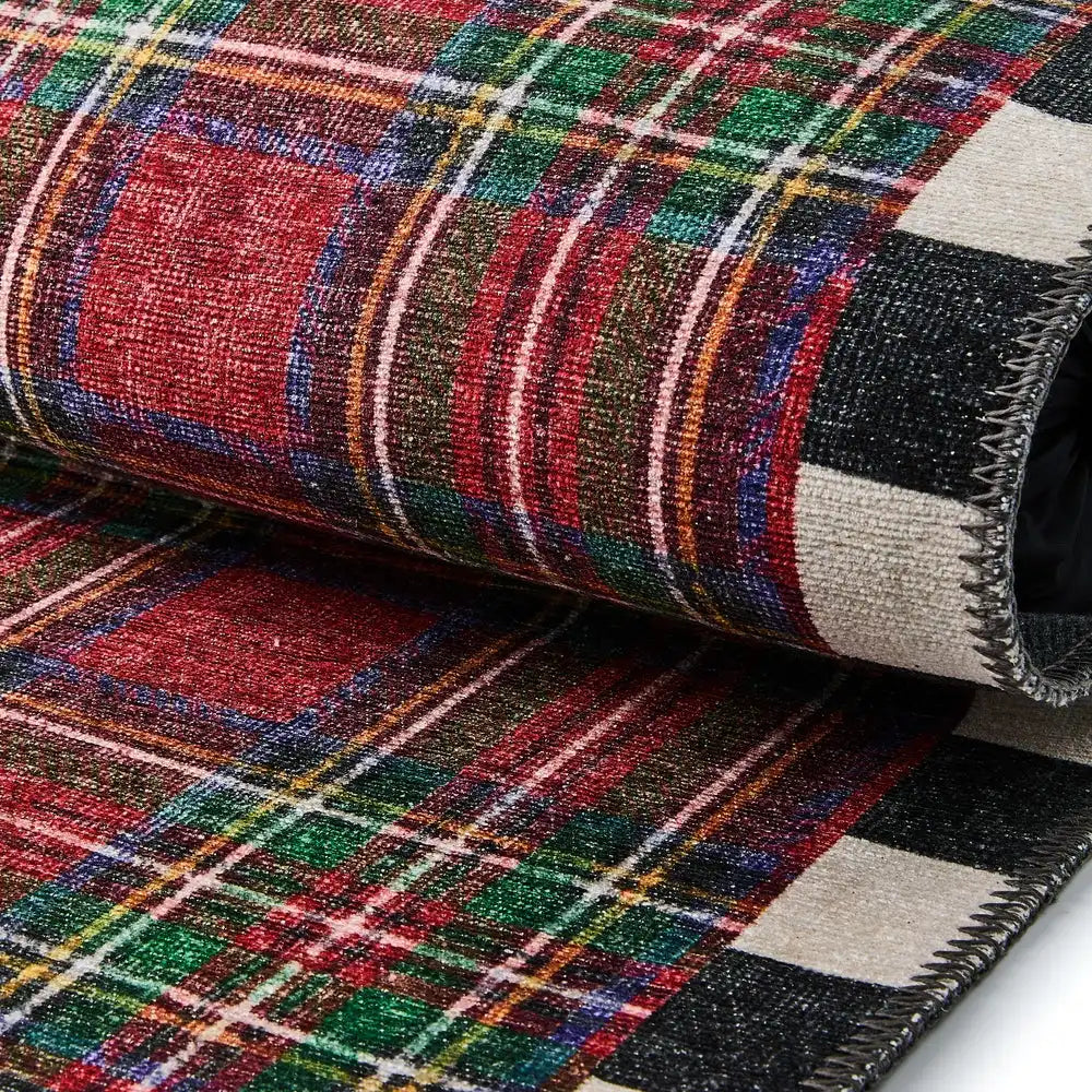 Royal Stewart Tartan Red 5' x 7'6" Washable Rug
