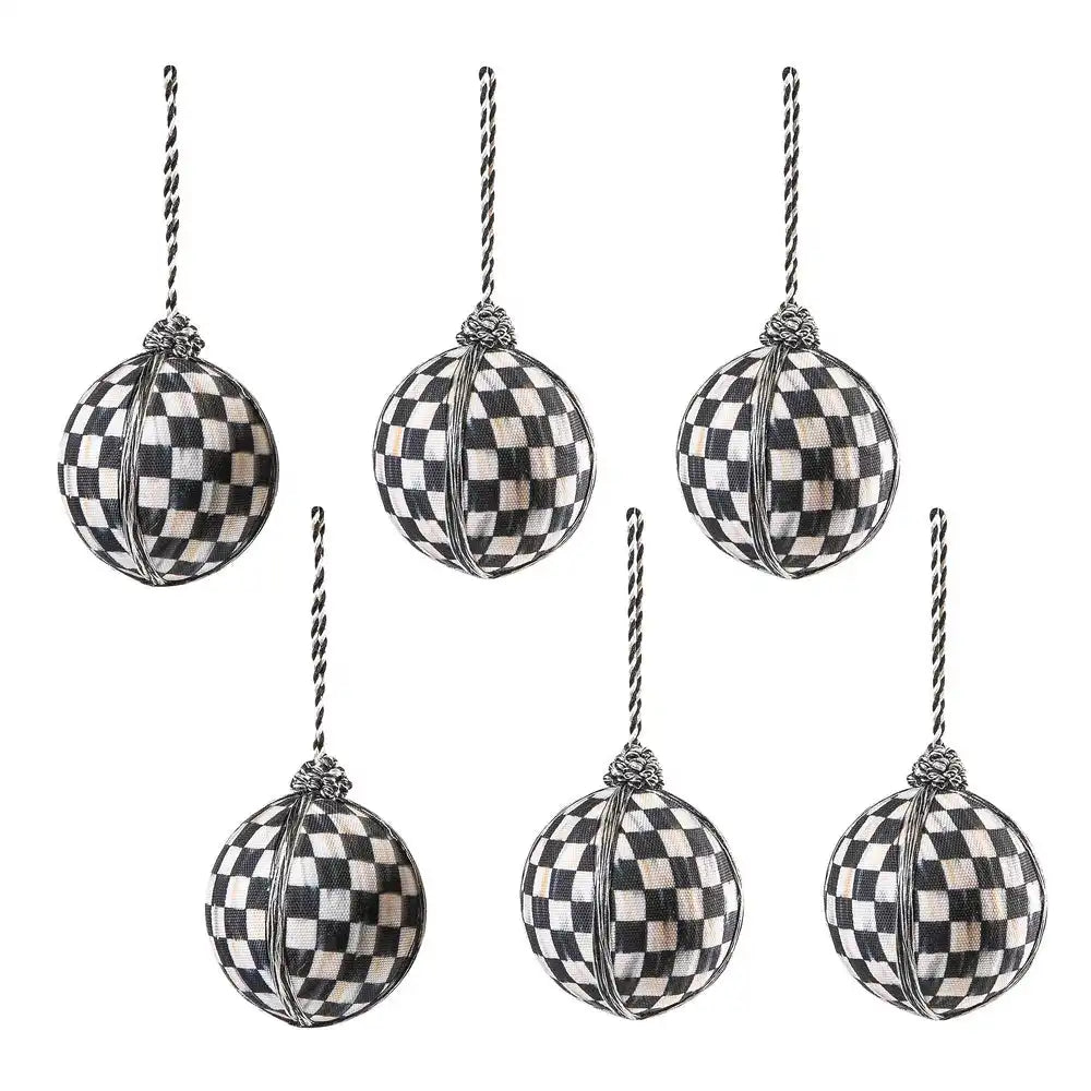 Courtly Check Medium Ball Ornaments, Set of 6