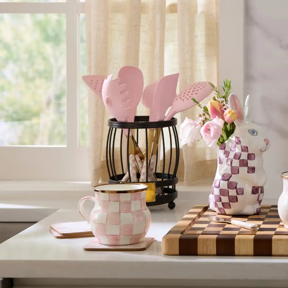 Rosy Check Utensil Caddy Set