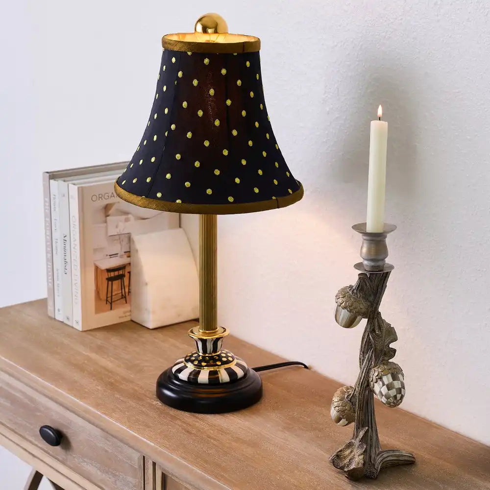 Mocha Check Acorn Candle Holder