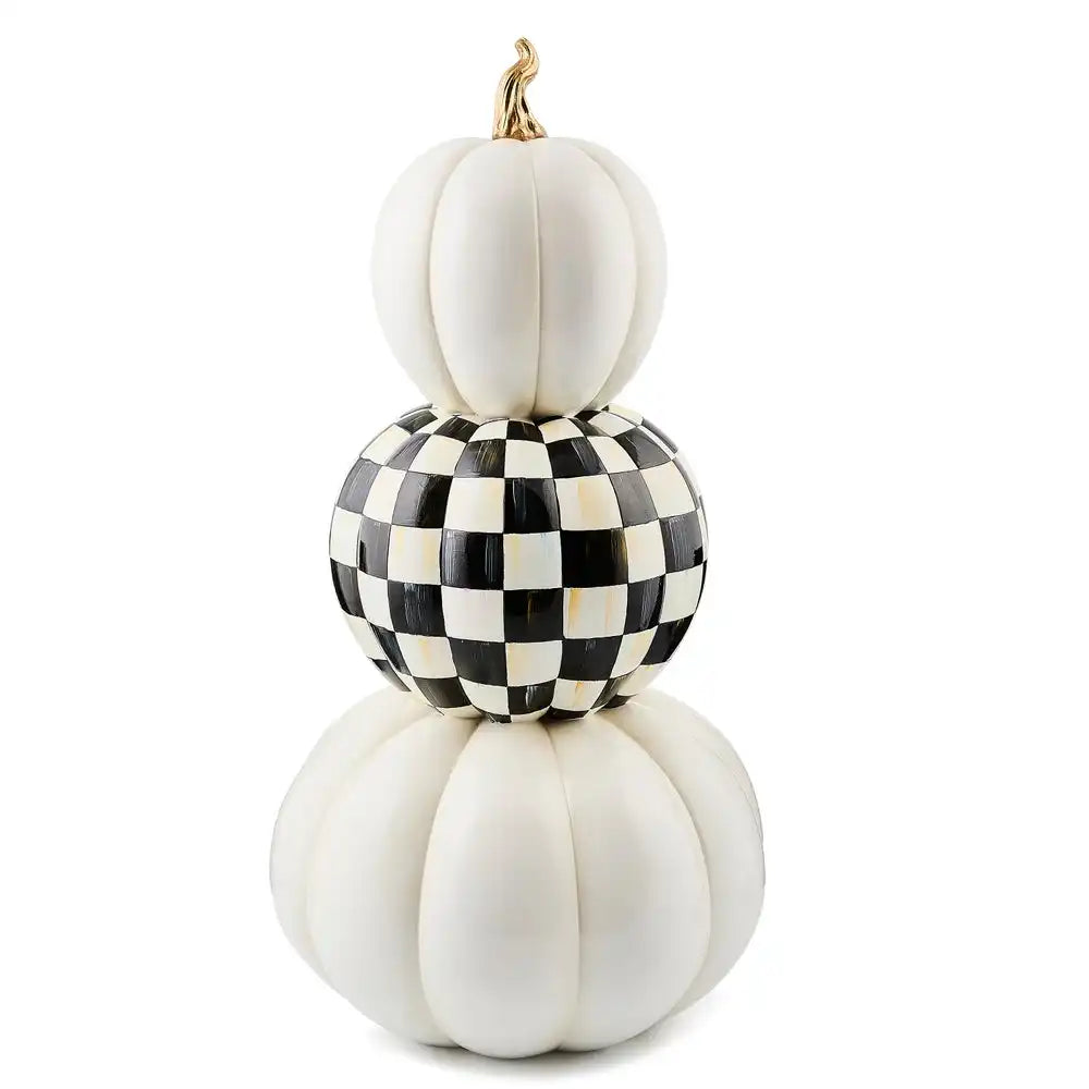 Courtly Check Stacked Illuminated Pumpkins