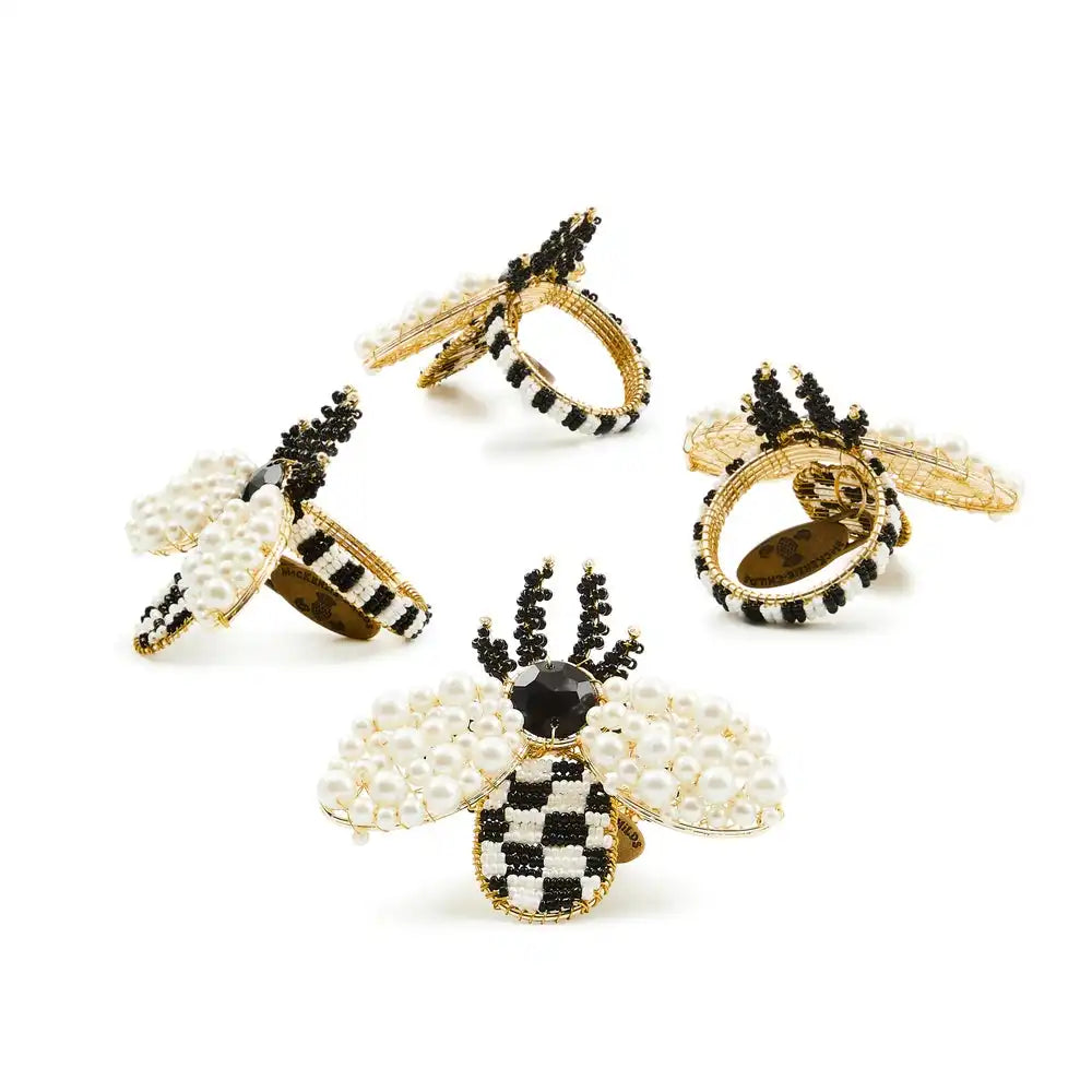 Bee Napkin Rings, Set of 4