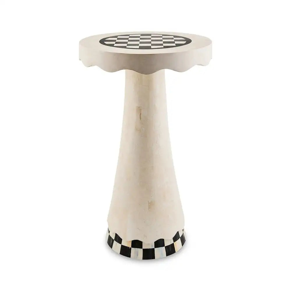 Courtly Check Scalloped Accent Table