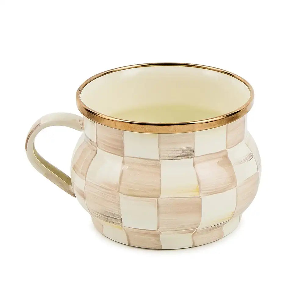 Mocha Check Teacup
