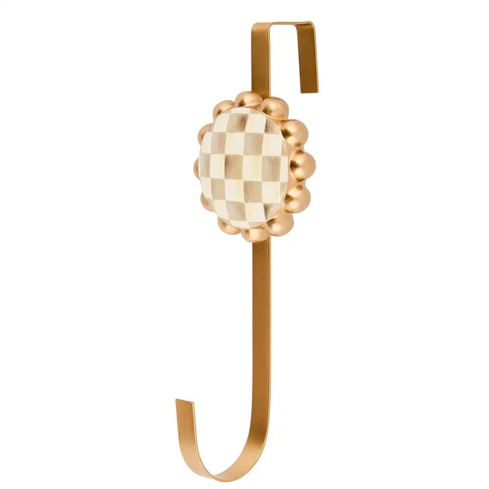 Mocha Check Wreath Hanger