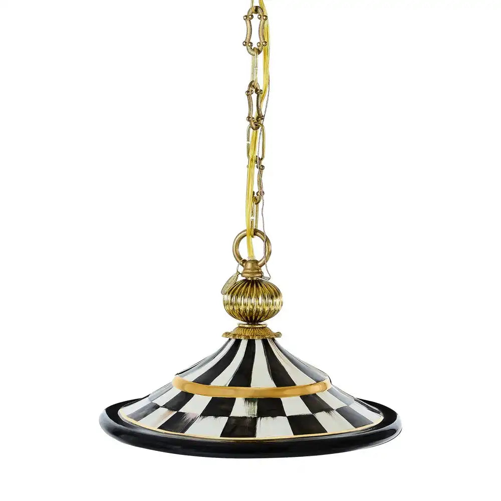 Courtly Check Flared Ceramic Pendant Lamp