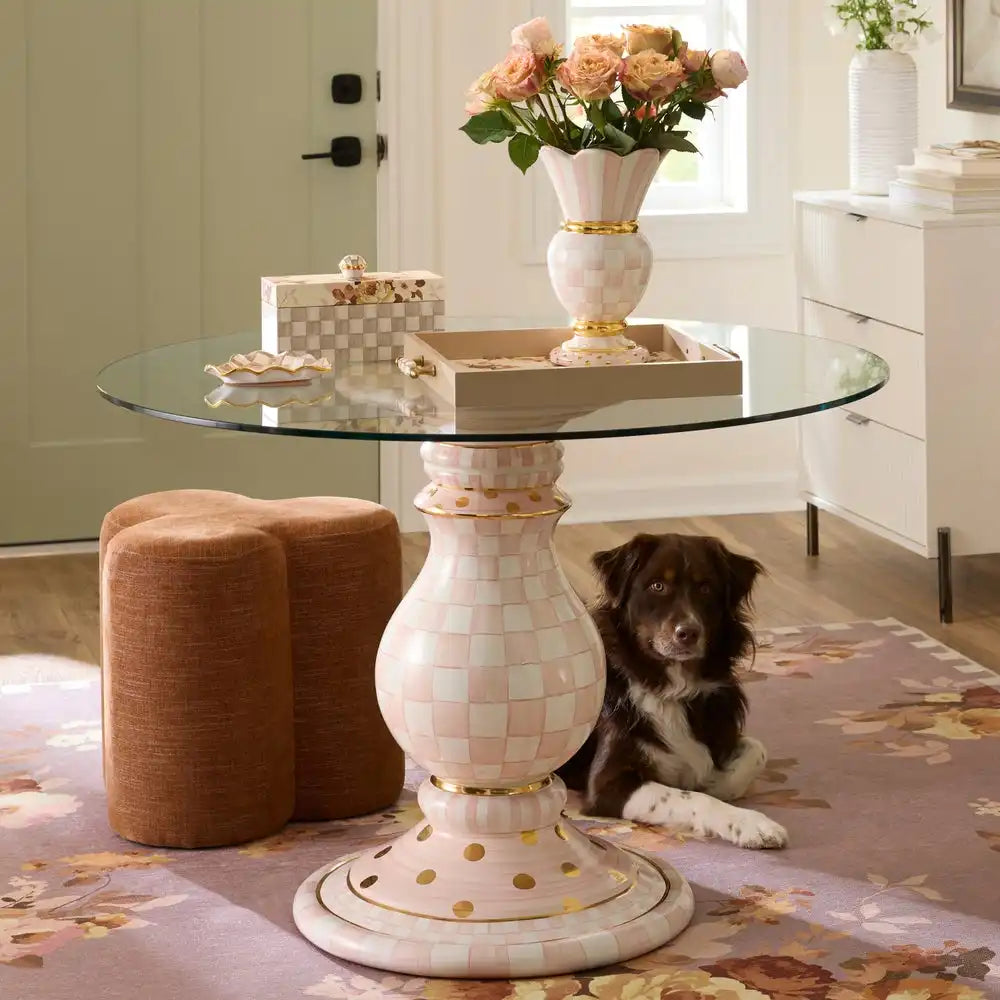 Rosy Check Ceramic Pedestal Table Base