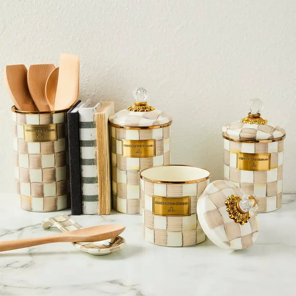 Mocha Check 5pc Kitchen Essentials Set