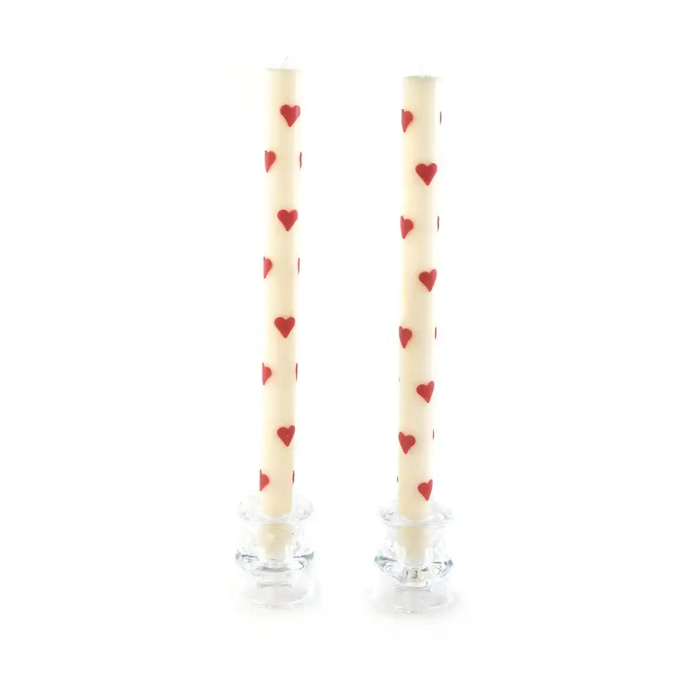 Heart Dinner Candles, Set of 2
