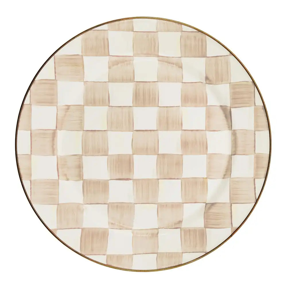 Mocha Check Charger/Plate