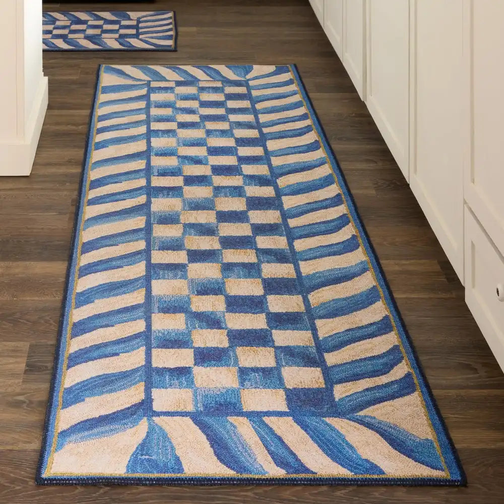 Truly Royal Check 2'6" x 8' Washable Runner