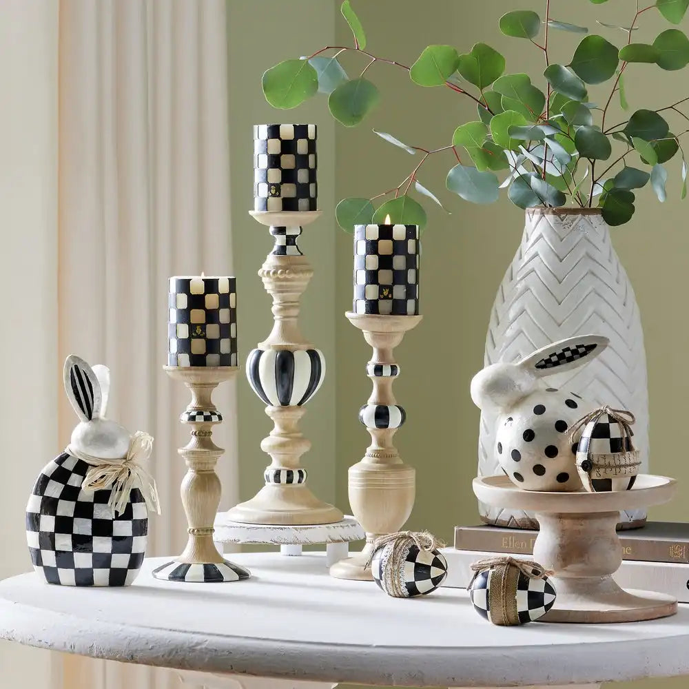 Courtly Pillar Candle Holders, Set of 3